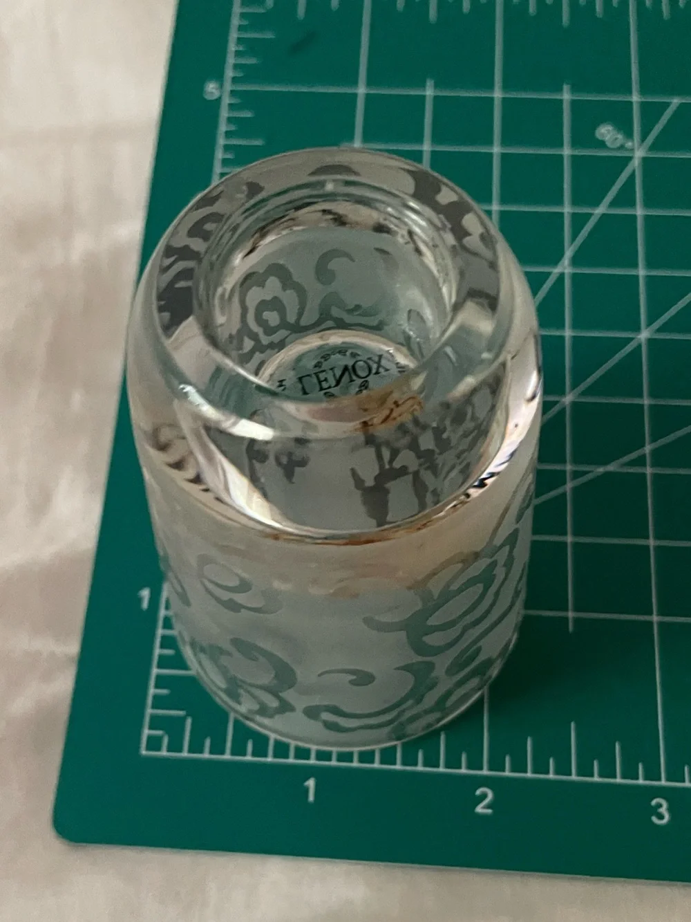 Lennox Heiress Frosted Silver Floral Glass Votive Candle Holder - Home Accents